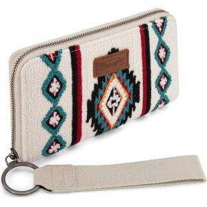 imageMontana West Wrangler Wristlet Wallet Western Wallets for Women Aztec Knitted Womens Wallet Large Capacity Ladies Wallet RFID Clutch Purse Credit Card Holder for WomenBeige