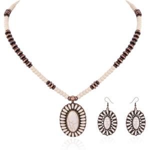 imageRustic Coutures Western Jewelry Set for Women Cowgirl Vintage Western Necklace EarringAWhite