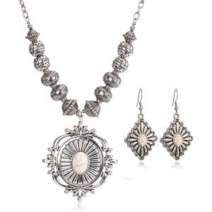 imageRustic Coutures Western Jewelry Set for Women Cowgirl Vintage Western Necklace EarringDWhite