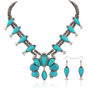imageRustic Coutures Western Jewelry Set for Women Cowgirl Vintage Western Necklace EarringJBlue