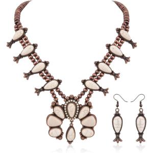 imageRustic Coutures Western Jewelry Set for Women Cowgirl Vintage Western Necklace EarringJWhite