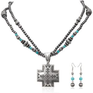 imageRustic Coutures Western Jewelry Set for Women Cowgirl Vintage Western Necklace EarringPCoffee