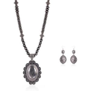 imageRustic Coutures Western Jewelry Set for Women Cowgirl Vintage Western Necklace EarringUCoffee