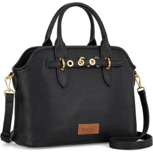 imageWrangler Tote Bags for Women Medium Crossbody Purse for Ladies Soft Designer Tophandle HandbagsBlack