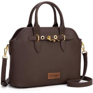 imageWrangler Tote Bags for Women Medium Crossbody Purse for Ladies Soft Designer Tophandle HandbagsCoffee