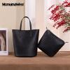 imageMontana West Small Bucket Purses for Women Top Handle Purses and Satchel Handbags with Cosmetic BagBlack