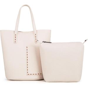 imageMontana West Small Bucket Purses for Women Top Handle Purses and Satchel Handbags with Cosmetic BagBeige