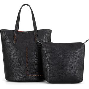 imageMontana West Small Bucket Purses for Women Top Handle Purses and Satchel Handbags with Cosmetic BagBlack