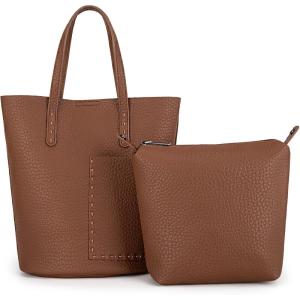 imageMontana West Small Bucket Purses for Women Top Handle Purses and Satchel Handbags with Cosmetic BagBrown