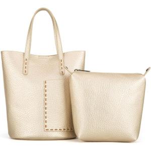 imageMontana West Small Bucket Purses for Women Top Handle Purses and Satchel Handbags with Cosmetic BagGold