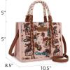 imageMontana West Wrangler Tote Bag Western Satchel Bags for Women with Braided Rope HandlesCowgirl Pink