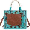 imageMontana West Wrangler Tote Bag Western Satchel Bags for Women with Braided Rope HandlesCowgirl Turquoise