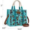 imageMontana West Wrangler Tote Bag Western Satchel Bags for Women with Braided Rope HandlesCowgirl Turquoise