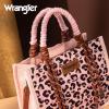 imageMontana West Wrangler Tote Bag Western Satchel Bags for Women with Braided Rope HandlesLeopard Pink Pu Strap