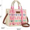 imageMontana West Wrangler Tote Bag Western Satchel Bags for Women with Braided Rope HandlesPink