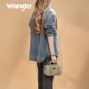 imageWrangler Barrel Bag Retro Small Top Handle Bags with Crossbody Strap Boston Satchel Purse and Handbag WomenGreen