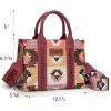 imageWrangler Boho Tote Bag Aztec Top Handle Handbags and PursesA Guitar Strappink