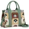 imageWrangler Boho Tote Bag Aztec Top Handle Handbags and PursesFlatgreen