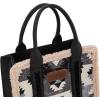 imageWrangler Boho Tote Bag Aztec Top Handle Handbags and PursesSherpa Black