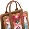 imageWrangler Boho Tote Bag Aztec Top Handle Handbags and PursesSherpa Brownwide Strap