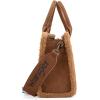 imageWrangler Boho Tote Bag Aztec Top Handle Handbags and PursesSherpa Brownwide Strap