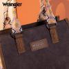 imageWrangler Tote Bag for Women Western Retro Purse Top Handle Handbags with Aztec StrapAazteccoffee and Angel White