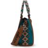 imageWrangler Tote Bag for Women Western Retro Purse Top Handle Handbags with Aztec StrapAazteccoffee and Turquoise