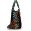imageWrangler Tote Bag for Women Western Retro Purse Top Handle Handbags with Aztec StrapAnavy Blue