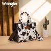 imageWrangler Tote Bag for Women Western Retro Purse Top Handle Handbags with Aztec StrapAngel Cow Black