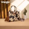 imageWrangler Tote Bag for Women Western Retro Purse Top Handle Handbags with Aztec StrapAngel Cow Khaki