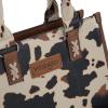 imageWrangler Tote Bag for Women Western Retro Purse Top Handle Handbags with Aztec StrapAngel Cow Khaki