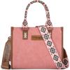 imageWrangler Tote Bag for Women Western Retro Purse Top Handle Handbags with Aztec StrapBaztecpink