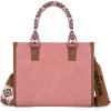 imageWrangler Tote Bag for Women Western Retro Purse Top Handle Handbags with Aztec StrapBaztecpink