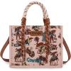 imageMontana West Wrangler Tote Bag Western Satchel Bags for Women with Braided Rope HandlesCowgirl Pink