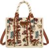 imageMontana West Wrangler Tote Bag Western Satchel Bags for Women with Braided Rope HandlesCowgirl Tan