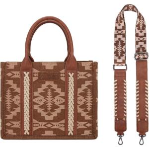 imageWrangler Aztec Tote Bag for Women Western Top Handle Handbags and PursesBcanvas Cottonbrown