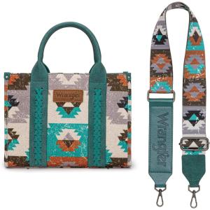imageWrangler Boho Tote Bag Aztec Top Handle Handbags and PursesA Guitar Strapturquoise