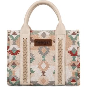 imageWrangler Boho Tote Bag Aztec Top Handle Handbags and PursesFlatbeige