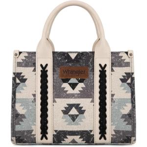 imageWrangler Boho Tote Bag Aztec Top Handle Handbags and PursesFlatblack