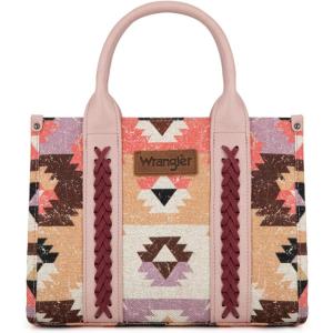 imageWrangler Boho Tote Bag Aztec Top Handle Handbags and PursesFlatpink