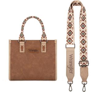 imageWrangler Tote Bag for Women Western Retro Purse Top Handle Handbags with Aztec StrapBaztecbrown