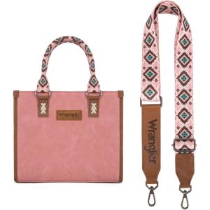 imageWrangler Tote Bag for Women Western Retro Purse Top Handle Handbags with Aztec StrapBaztecpink