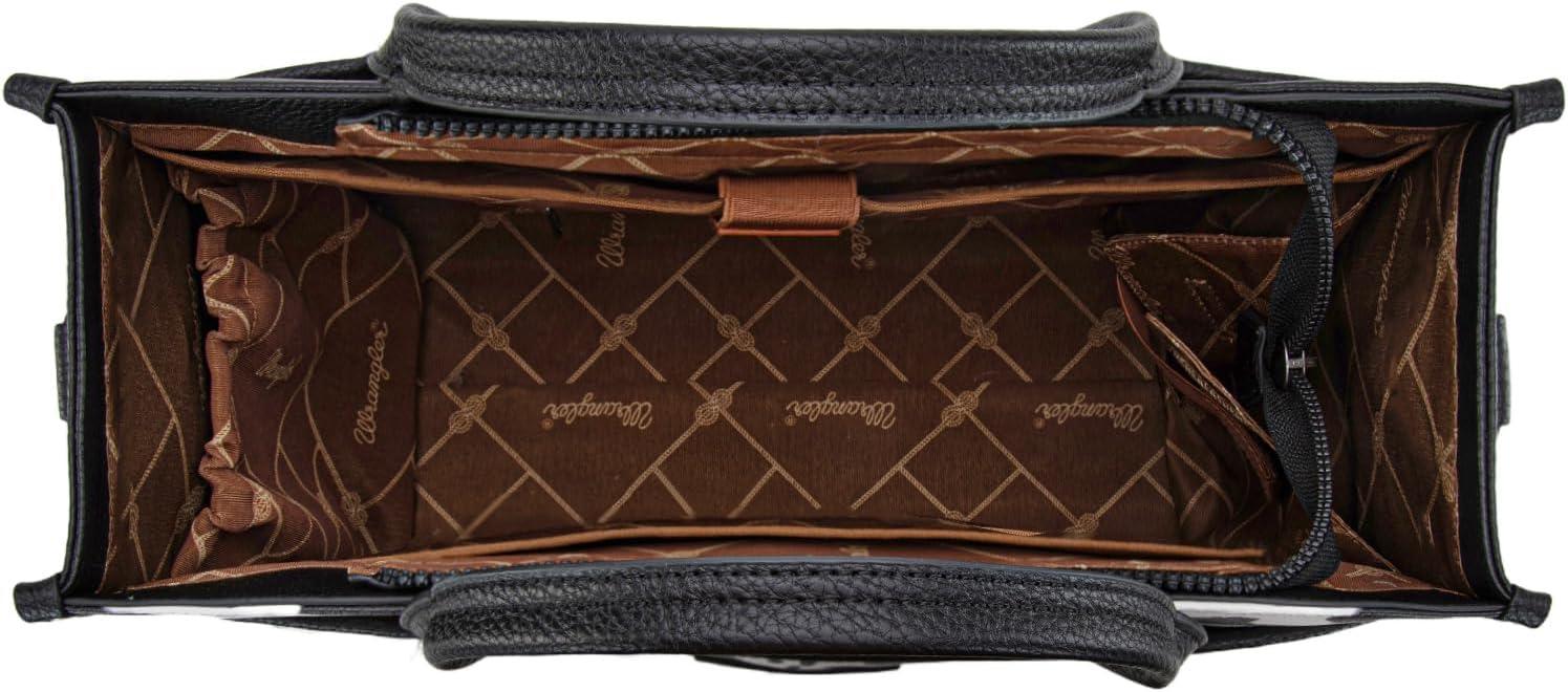 imageWrangler Laptop Bag for Women 156 Inch Vintage Work Tote Bag for Business Briefcase Handbag with Adjustable Shoulder StrapCowblack