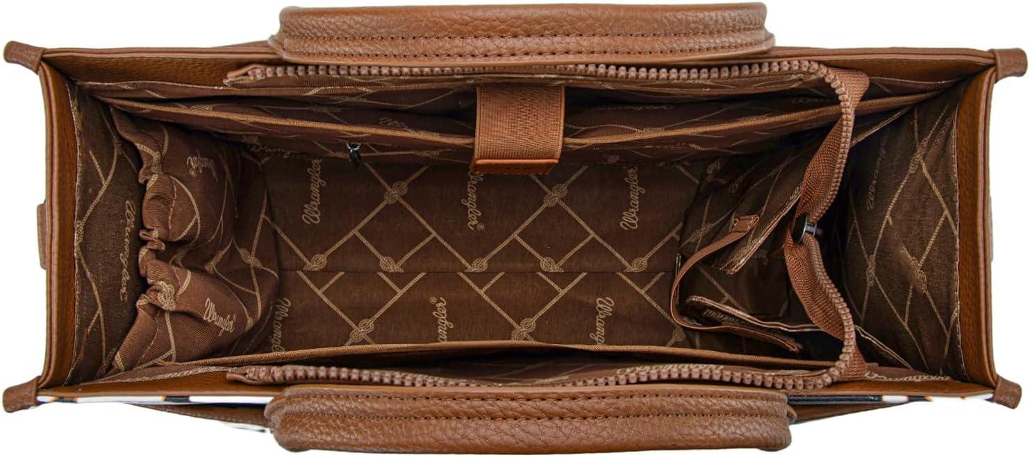 imageWrangler Laptop Bag for Women 156 Inch Vintage Work Tote Bag for Business Briefcase Handbag with Adjustable Shoulder StrapCowbrown