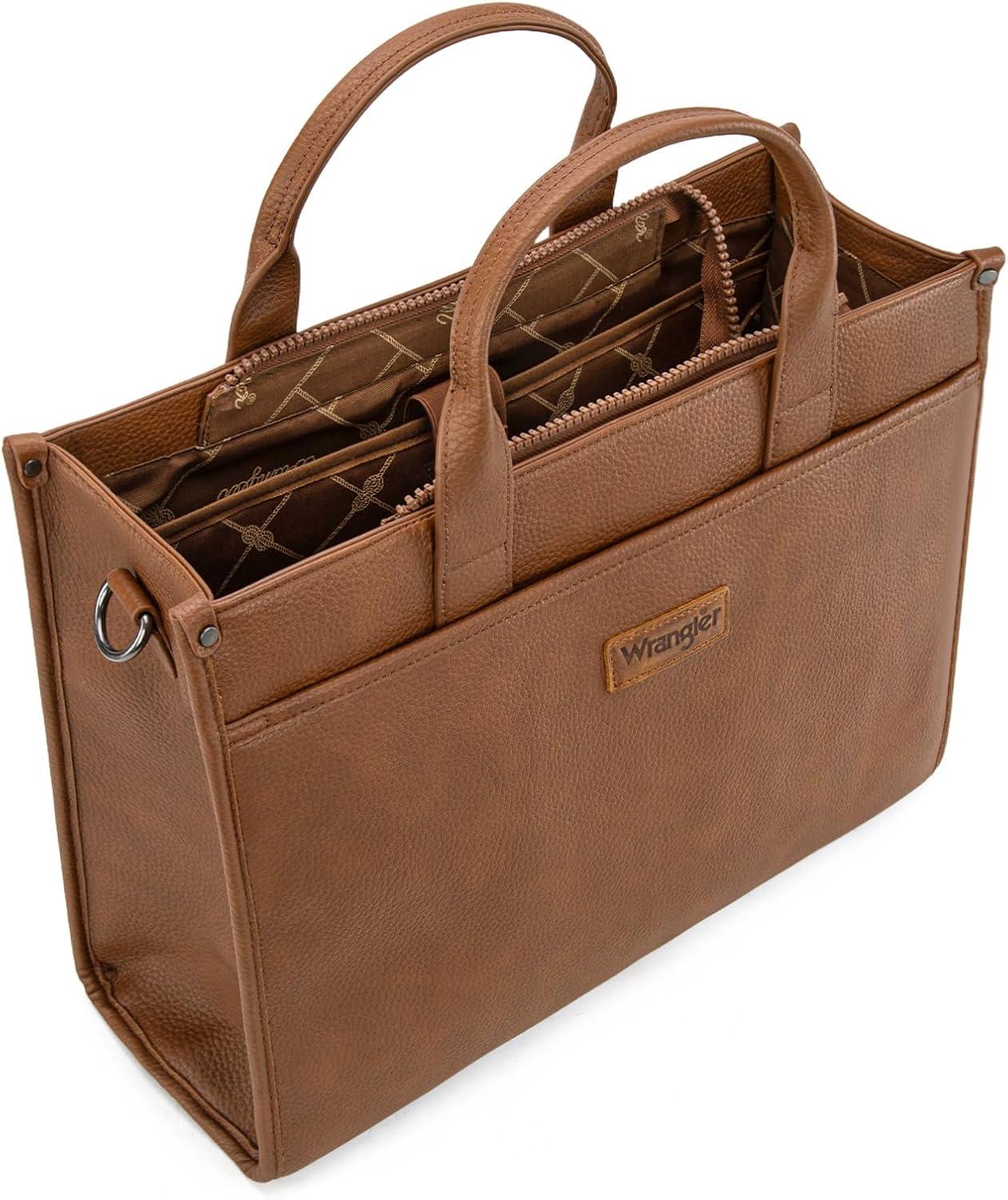 imageWrangler Laptop Bag for Women 156 Inch Vintage Work Tote Bag for Business Briefcase Handbag with Adjustable Shoulder StrapVintage Brown