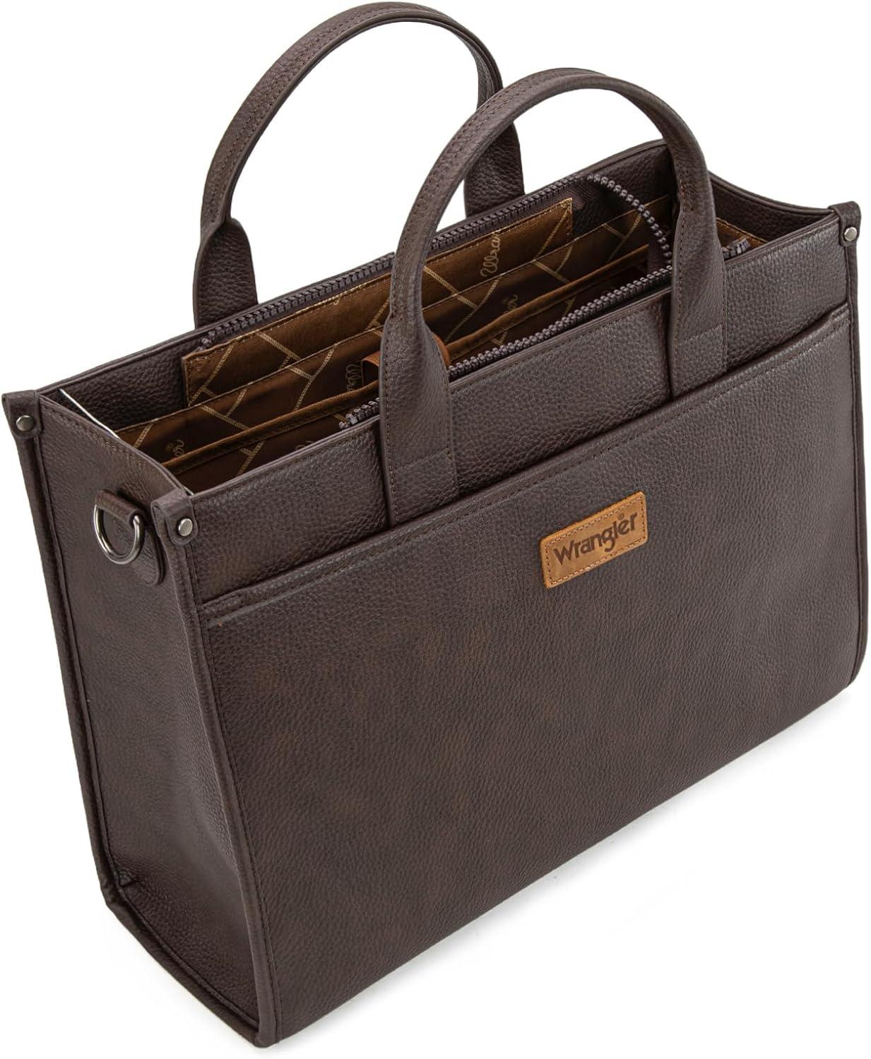 imageWrangler Laptop Bag for Women 156 Inch Vintage Work Tote Bag for Business Briefcase Handbag with Adjustable Shoulder StrapVintage Coffee