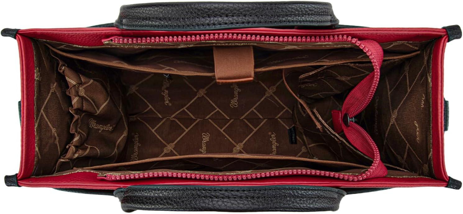 imageWrangler Laptop Bag for Women 156 Inch Vintage Work Tote Bag for Business Briefcase Handbag with Adjustable Shoulder StrapVintage Red