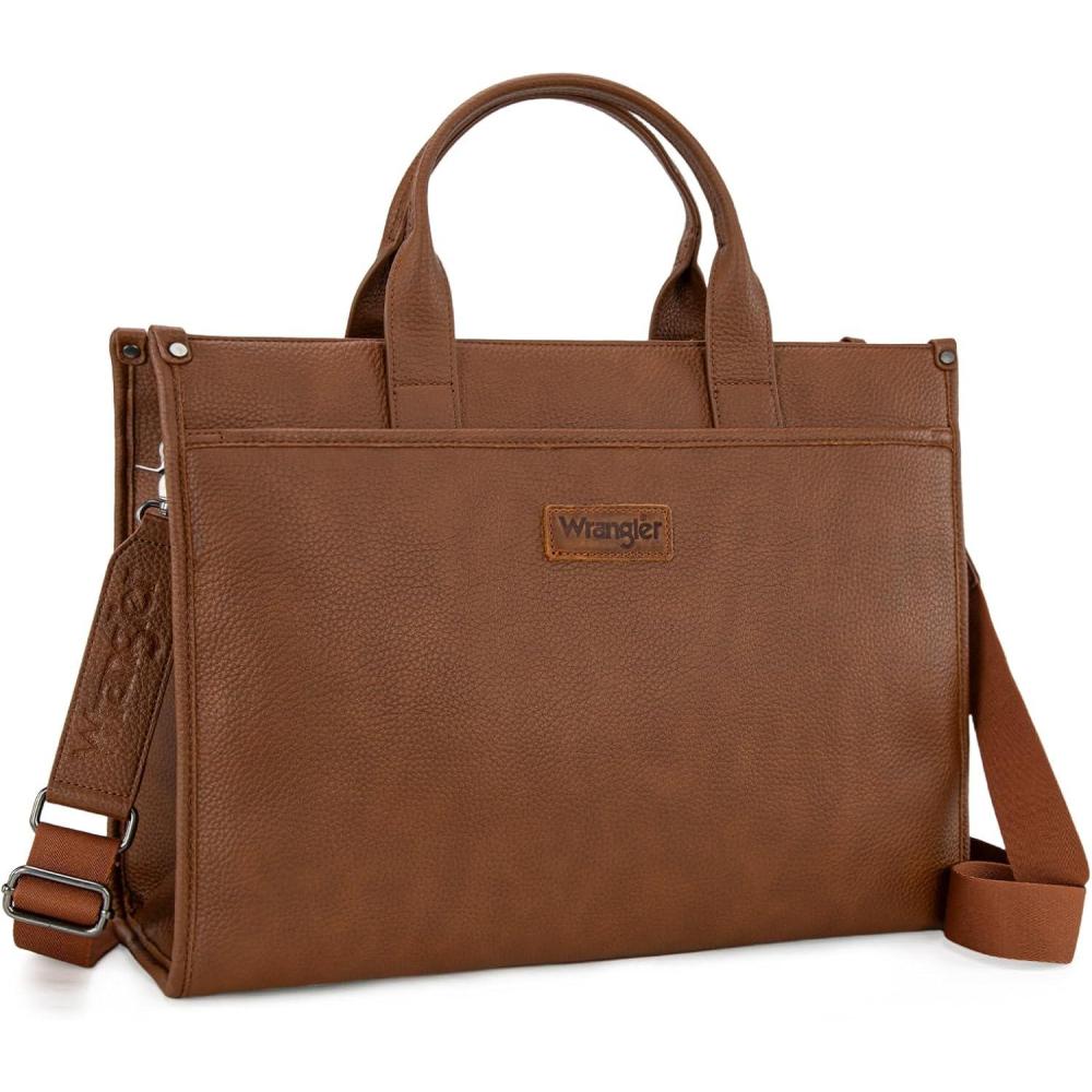 imageWrangler Laptop Bag for Women 156 Inch Vintage Work Tote Bag for Business Briefcase Handbag with Adjustable Shoulder StrapVintage Brown