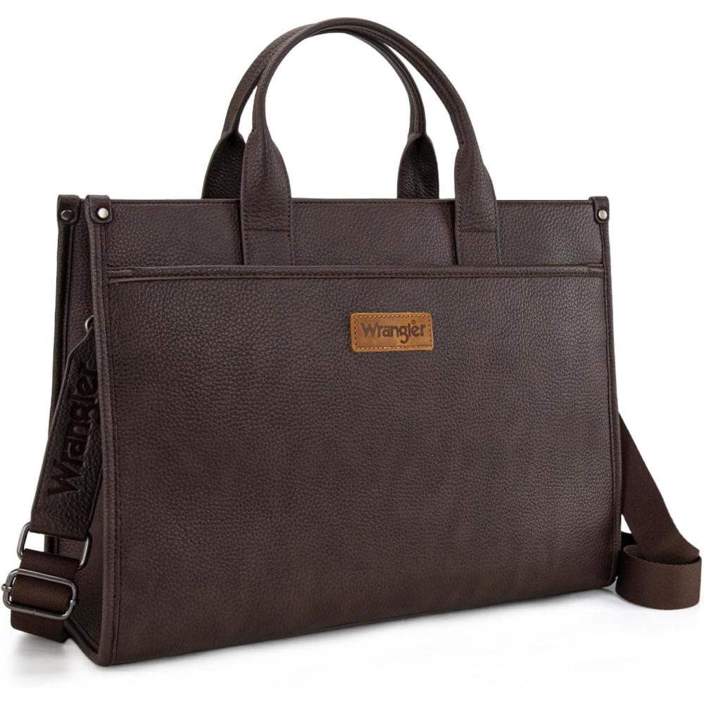 imageWrangler Laptop Bag for Women 156 Inch Vintage Work Tote Bag for Business Briefcase Handbag with Adjustable Shoulder StrapVintage Coffee