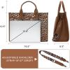 imageWrangler Laptop Bag for Women 156 Inch Vintage Work Tote Bag for Business Briefcase Handbag with Adjustable Shoulder StrapLeopard Print